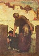 Honore Daumier Die Wascherin France oil painting artist